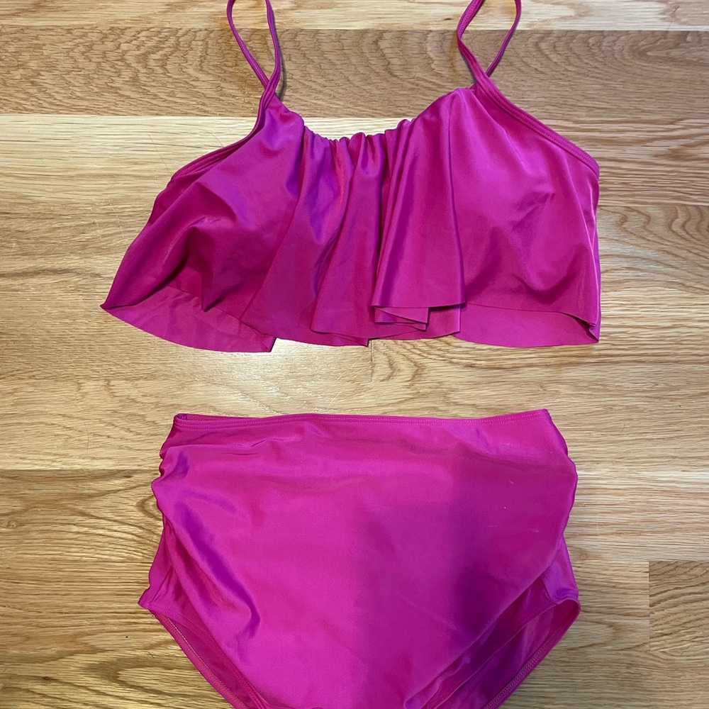 Vibrant Pink Maternity Bikini Set
